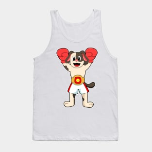 Dog as Boxing champion with Belt & Boxing gloves Tank Top